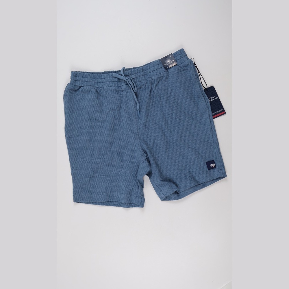 Vintage Summer Performance Shorts Waffle Knit Blue Denim Size M NWT